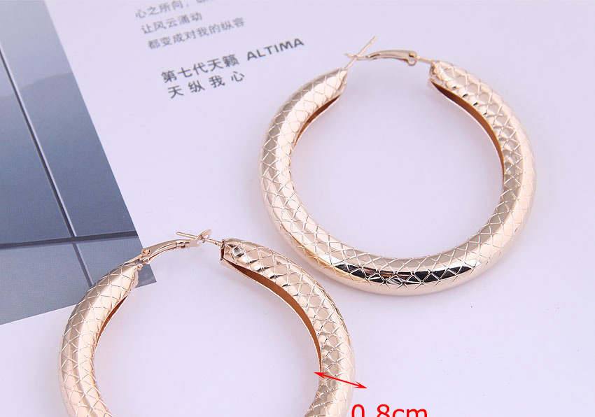 Fashion Gold Color Snakeskin Pattern Round Alloy Bold Earrings,Stud Earrings