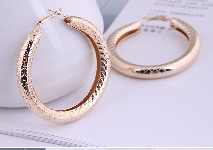 Fashion Gold Color Snakeskin Pattern Round Alloy Bold Earrings,Stud Earrings