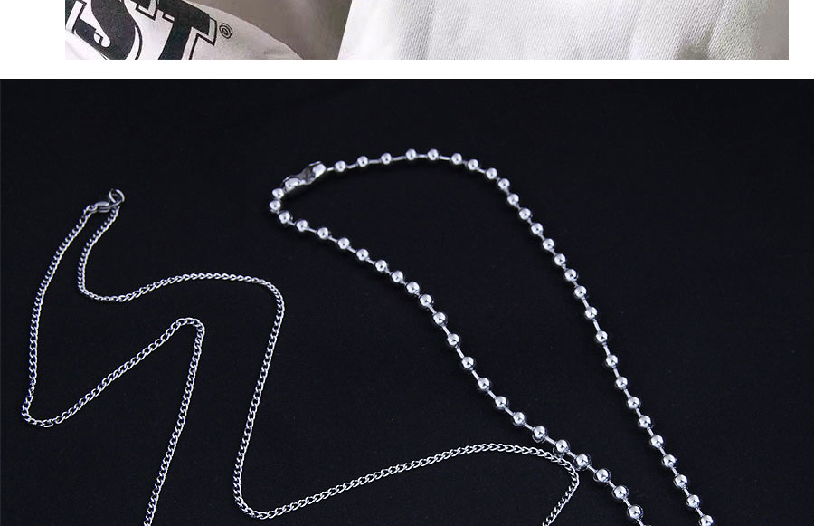 Fashion Silver Color Double Layer Necklace With Full Diamond Bear Letter Bead Chain,Multi Strand Necklaces