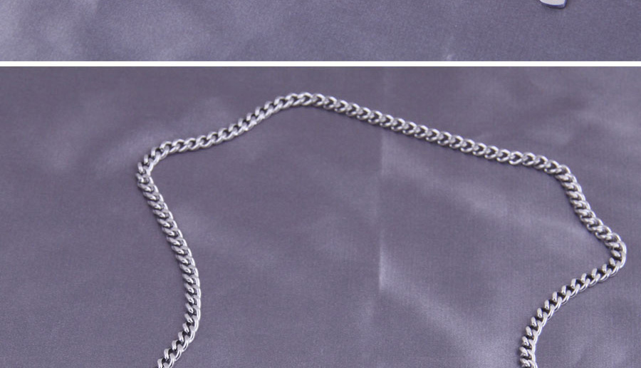 Fashion Silver Color Steel Letter Pendant Chain Necklace,Pendants