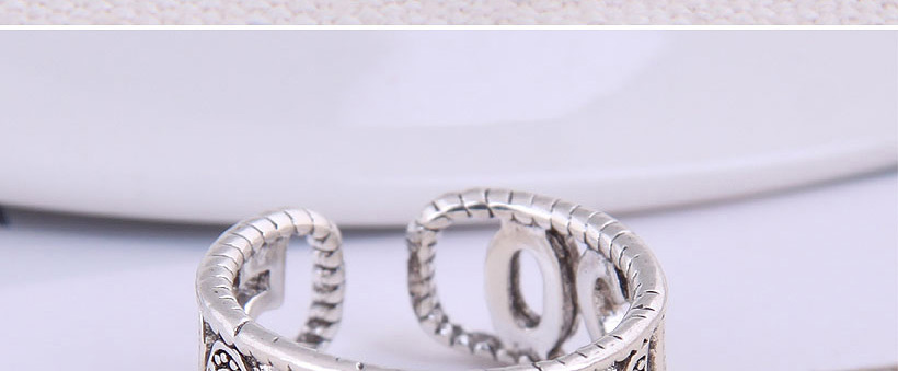 Fashion Silver Color Digital Hollow Open Ring,Fashion Rings
