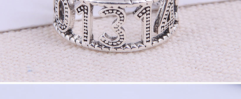 Fashion Silver Color Digital Hollow Open Ring,Fashion Rings
