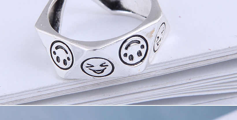 Fashion Silver Color Irregular Smiley Open Ring,Fashion Rings