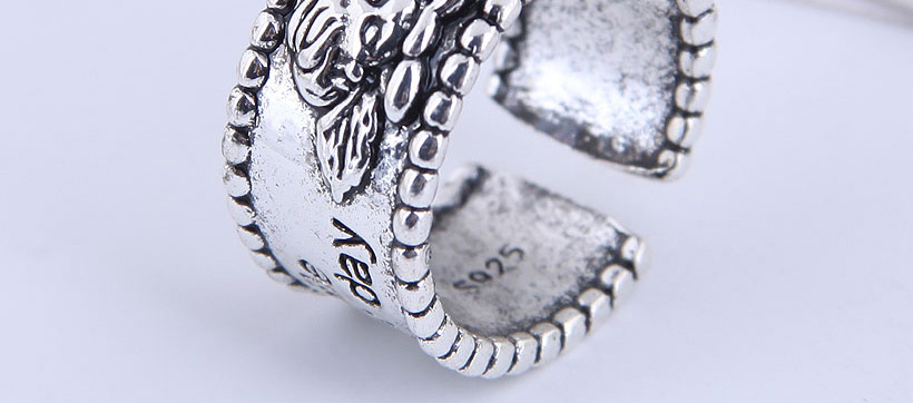 Fashion Silver Color Angel Letter Wide Open Ring,Fashion Rings