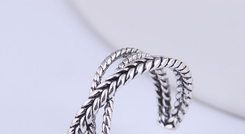 Fashion Silver Color Weaving Cross Alloy Open Ring,Fashion Rings