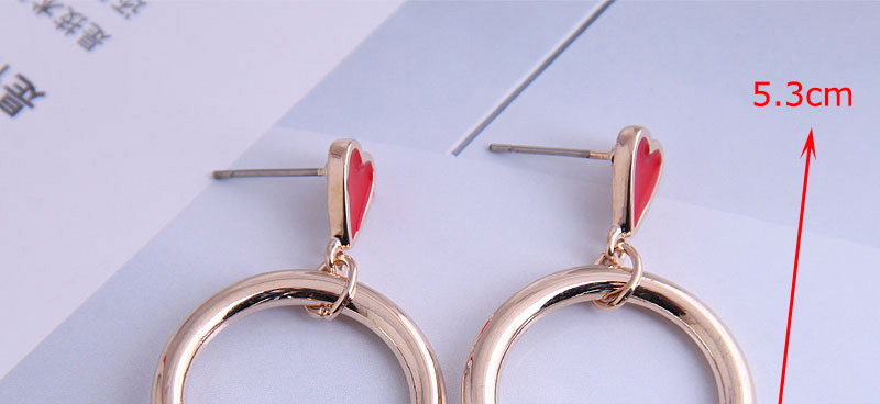 Fashion Red Strawberry Oil Drop Round Alloy Earrings,Stud Earrings