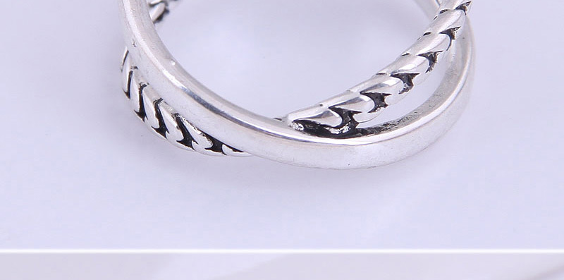 Fashion Silver Cross Chain Open Ring,Fashion Rings