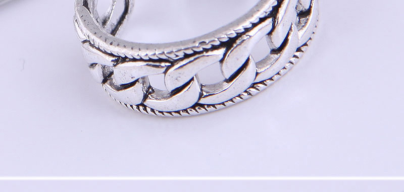 Fashion Silver Thick Chain Hollow Alloy Open Ring,Fashion Rings