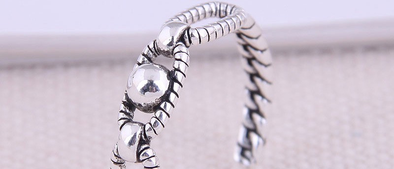 Fashion Silver Round Bead Geometric Hollow Open Ring,Fashion Rings