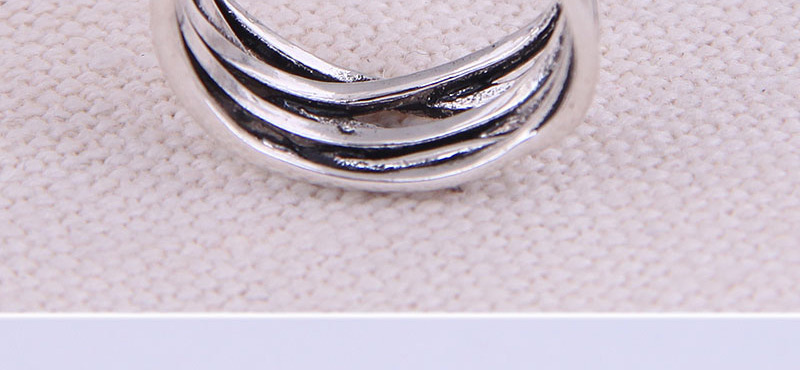 Fashion Silver Multi-layer Cross Cut Open Ring,Fashion Rings