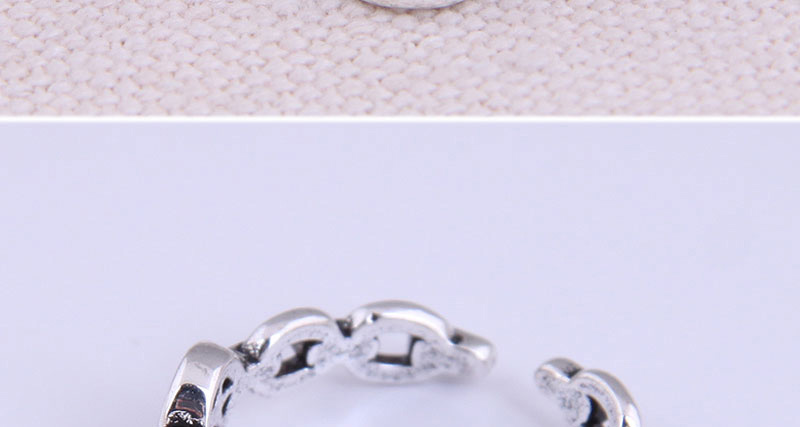 Fashion Silver Smiley Alloy Chain Open Ring,Fashion Rings
