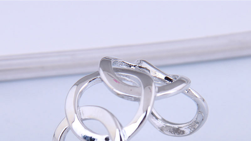 Fashion Silver Thick Chain Hollow Braided Open Ring,Fashion Rings
