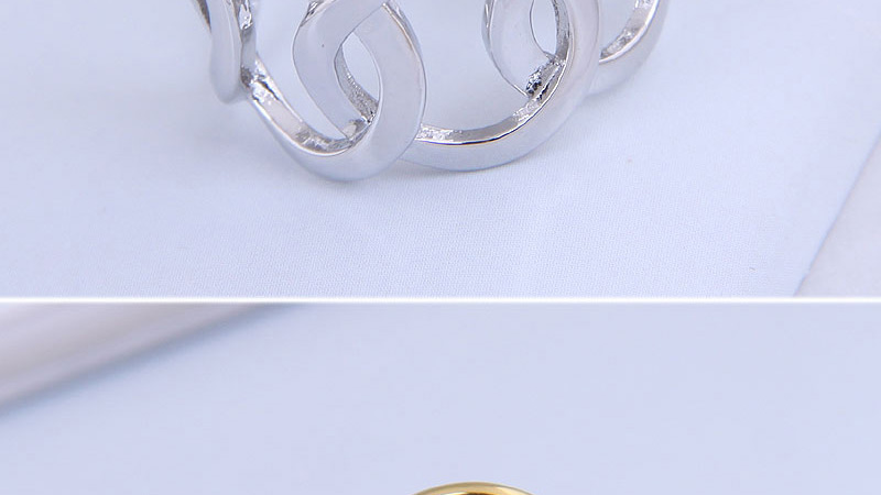 Fashion Silver Thick Chain Hollow Braided Open Ring,Fashion Rings