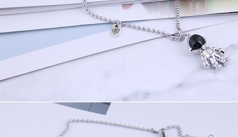 Fashion Silver Astronaut Long Stainless Steel Necklace,Pendants