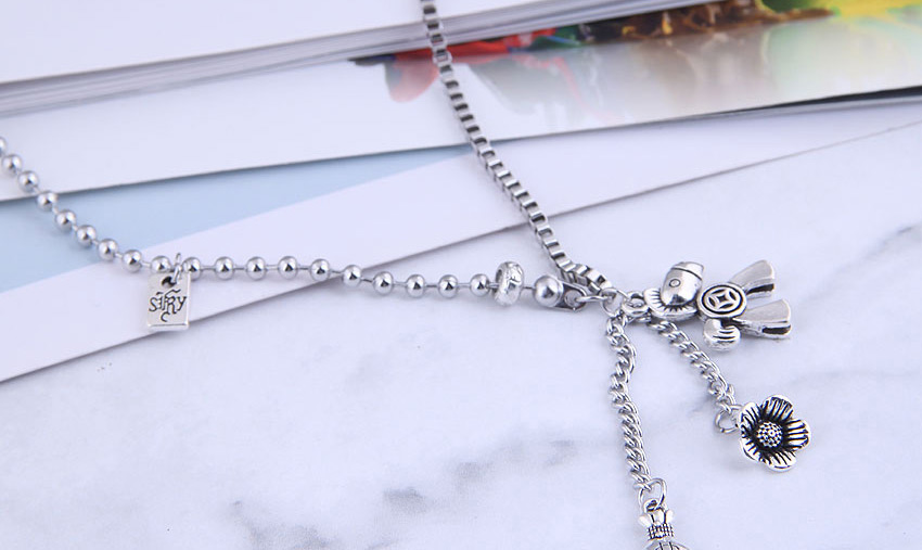 Fashion Silver Immediately Rich Tassel Stainless Steel Long Necklace,Pendants