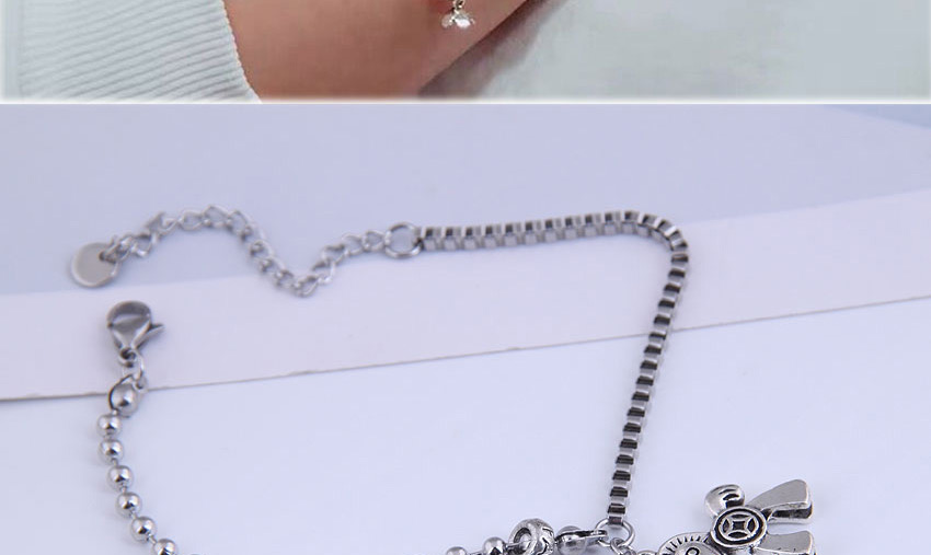 Fashion Silver The Chain Immediately Rich Flower Stainless Steel Bracelet,Fashion Bracelets