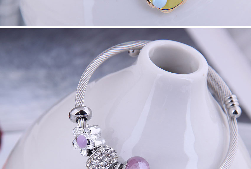 Fashion Purple Plum Deer Oil Drop Diamond Geometric Bracelet,Fashion Bracelets
