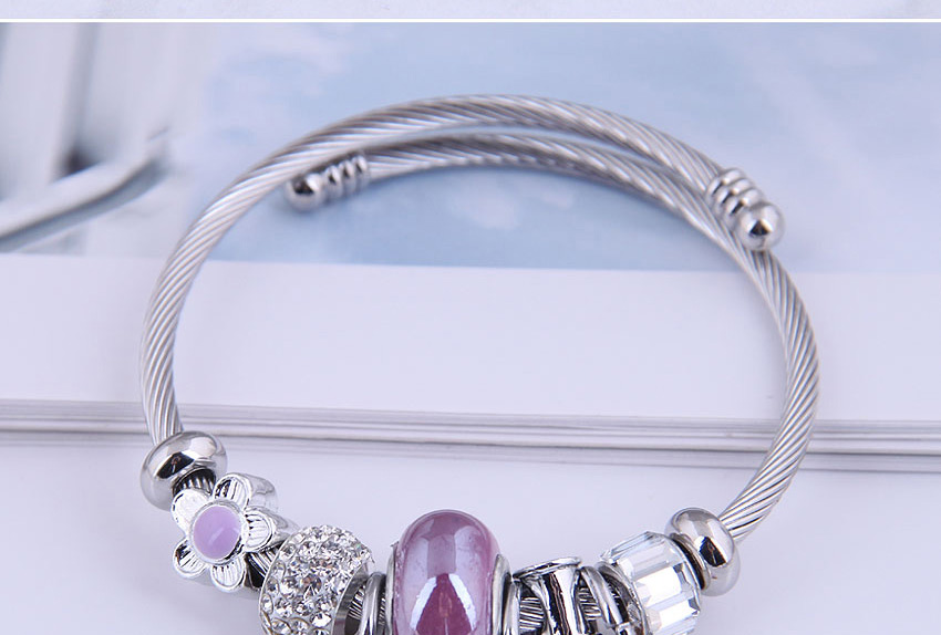 Fashion Purple Plum Deer Oil Drop Diamond Geometric Bracelet,Fashion Bracelets
