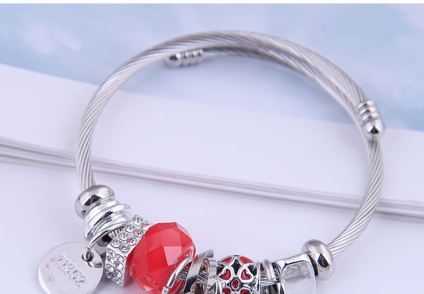 Fashion Red Oil Drop Diamond Palm Skull Geometric Bracelet,Fashion Bracelets