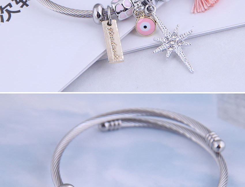 Fashion Pink Tassel Dripping Eyes Diamond-studded Star Bracelet,Fashion Bracelets