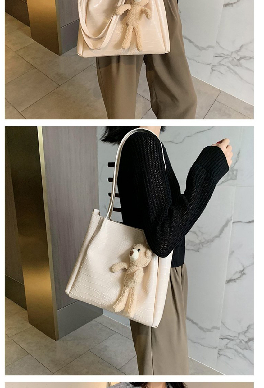 Fashion Black Belt Bear Stone Pattern Solid Color Diagonal Shoulder Bag,Messenger bags
