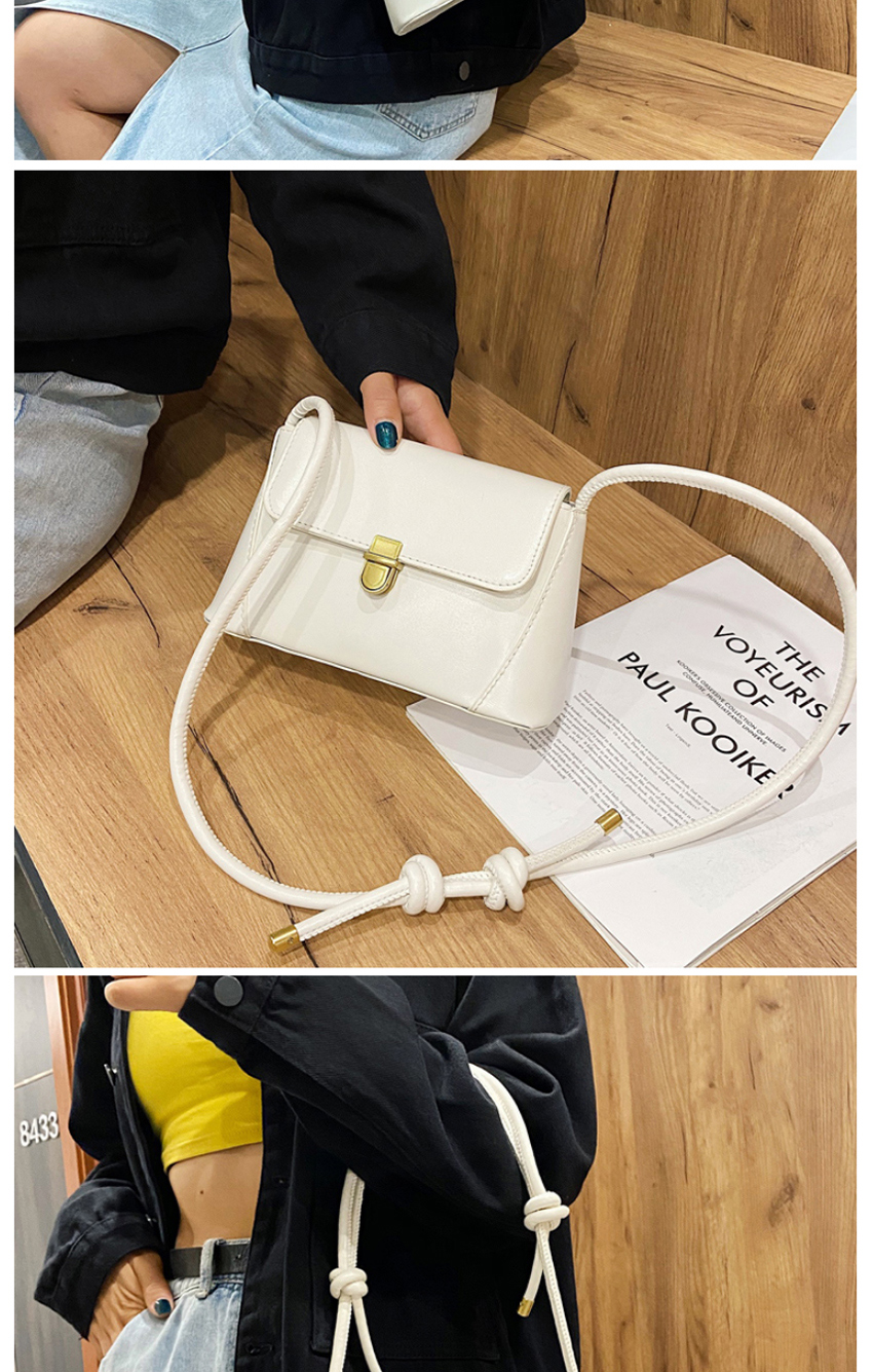 Fashion Black Lock Solid Color Crossbody Shoulder Bag,Messenger bags