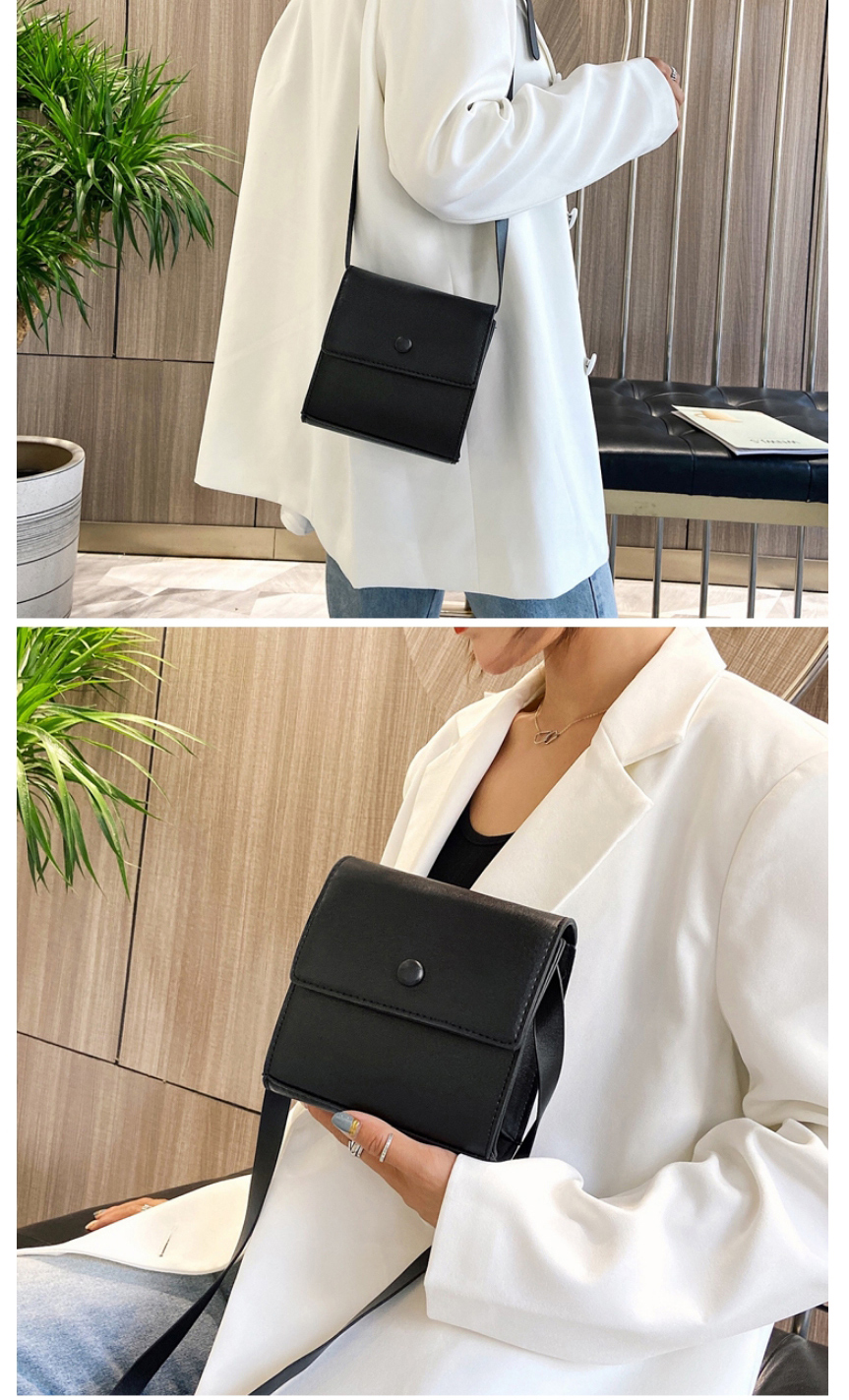 Fashion Black Flap Solid Color Single Shoulder Messenger Bag,Shoulder bags