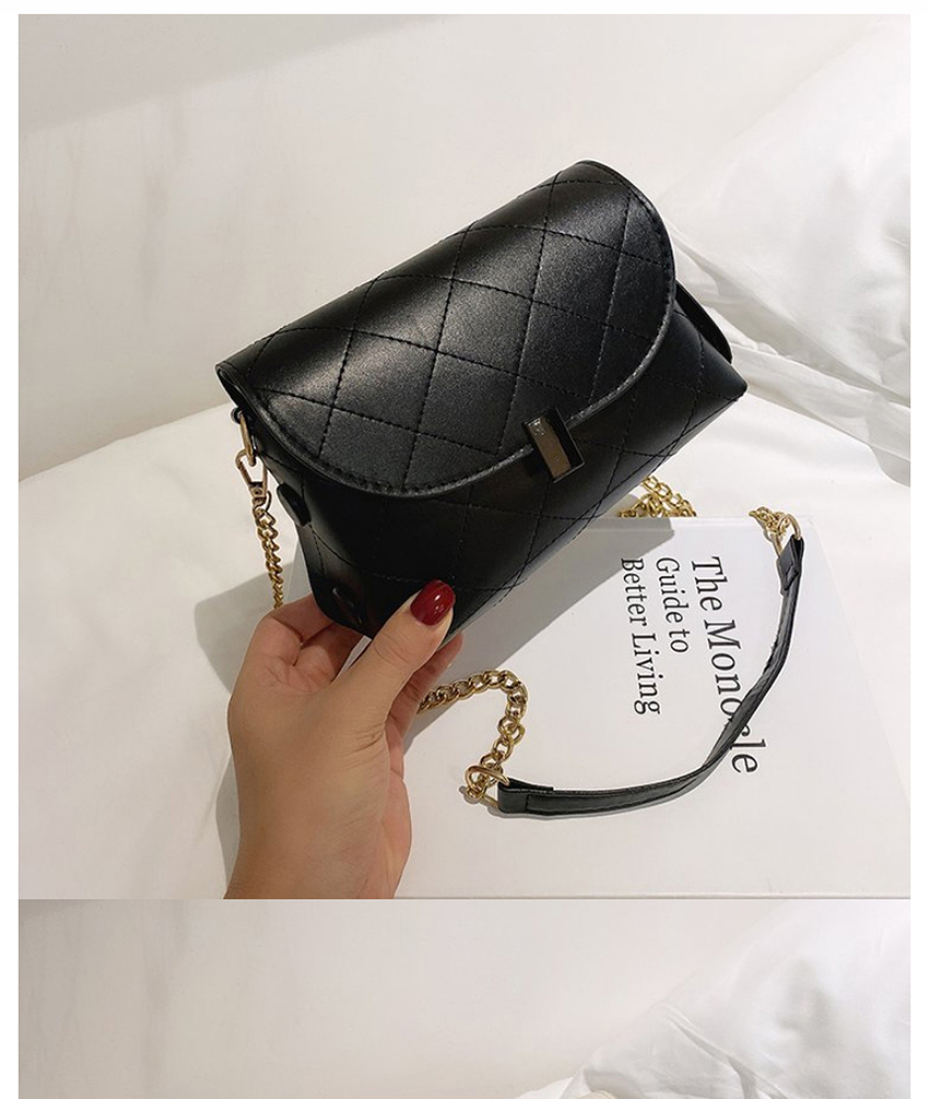 Fashion Black Flap Diamond Chain Shoulder Messenger Bag,Shoulder bags