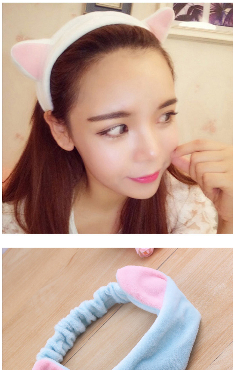 Fashion White Cat Ears Contrast Color Wide Side Elastic Headband,Hair Ribbons