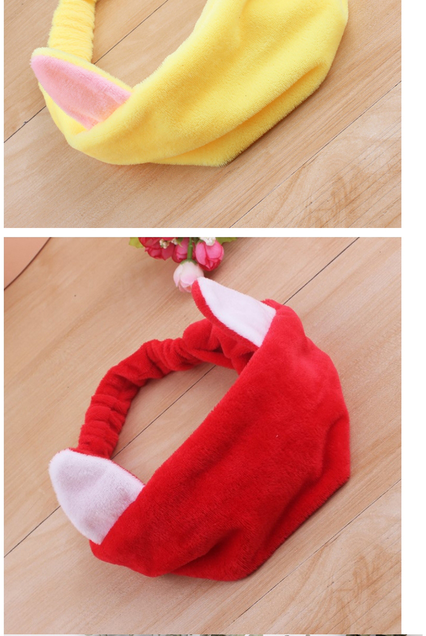 Fashion Rose Red Cat Ears Contrast Color Wide Side Elastic Headband,Hair Ribbons