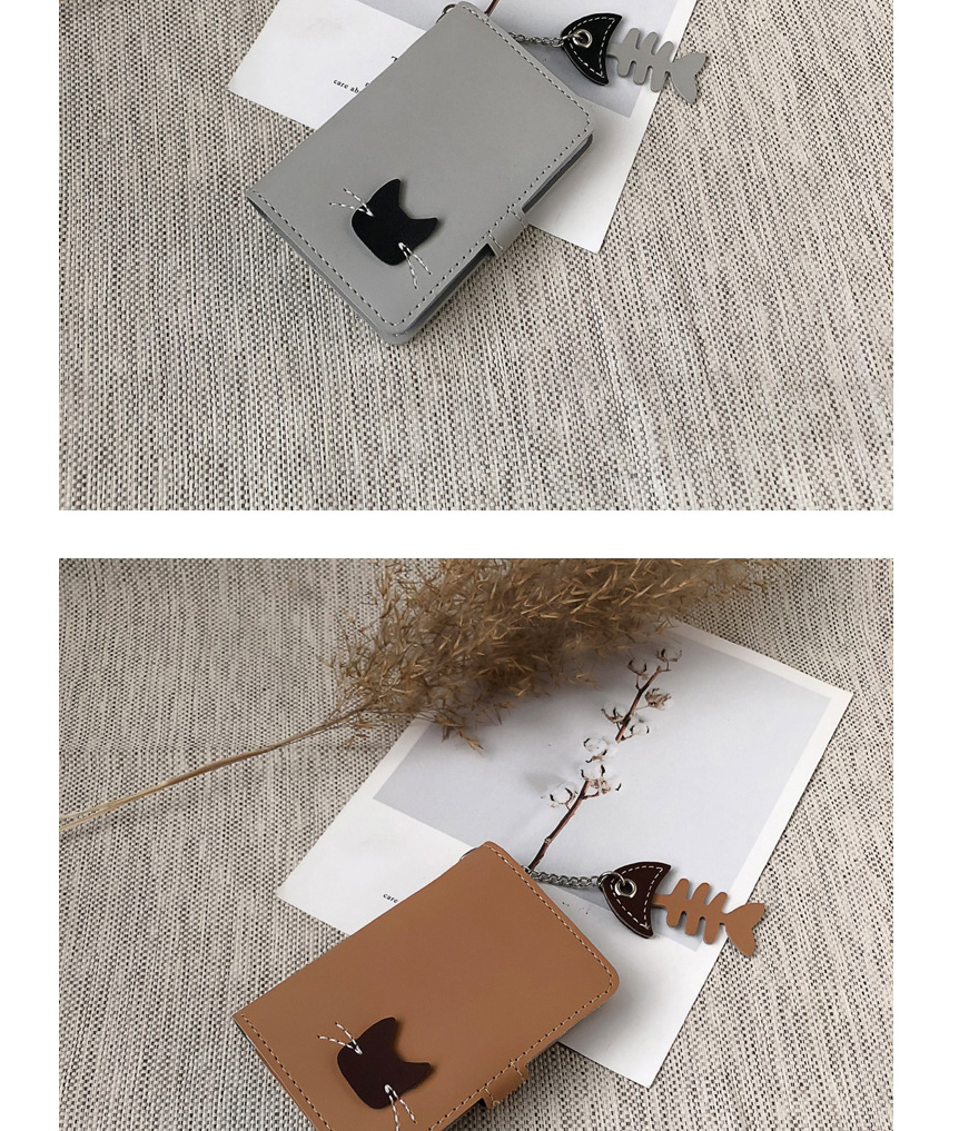 Fashion Pu Kitten Short Soft Top Multi-layer Wallet,Wallet