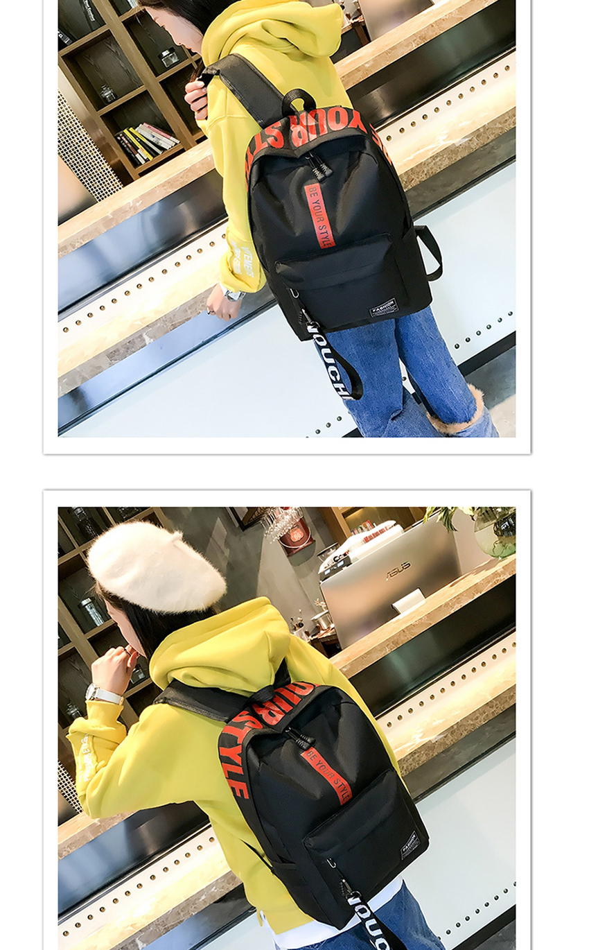 Fashion Yellow Canvas Letter Print Backpack,Backpack
