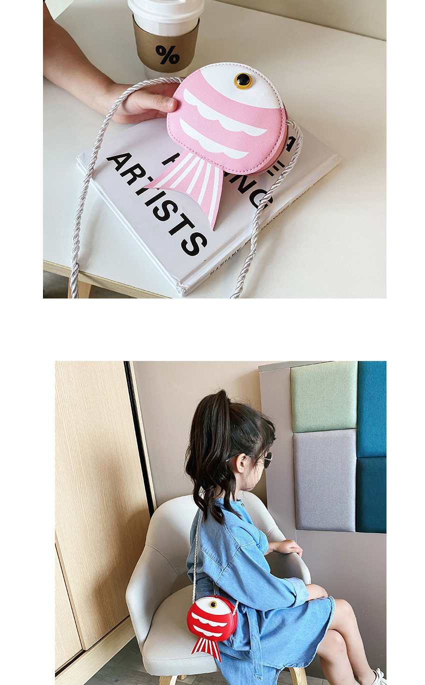 Fashion Pink Small Fish Print Childrens Shoulder Messenger Bag,Shoulder bags