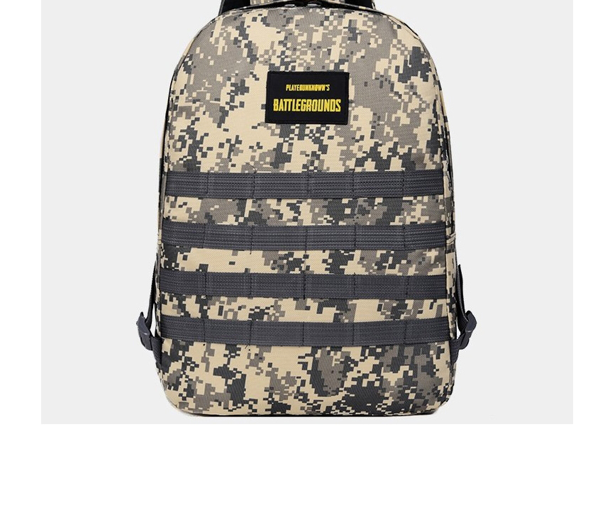 Fashion Khaki Camouflage Printed Letter Logo Nylon Backpack,Backpack