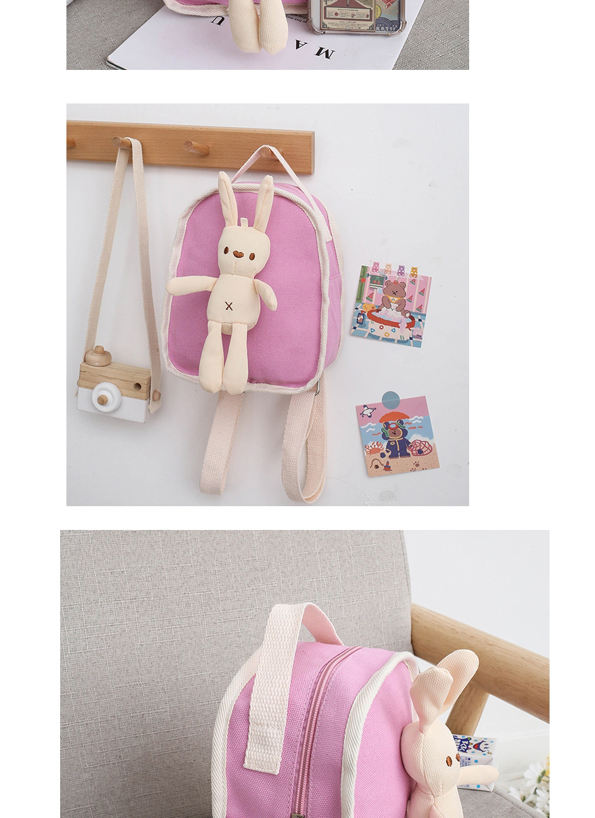 Fashion Red Rabbit Doll Stitching Canvas Childrens Backpack,Backpack