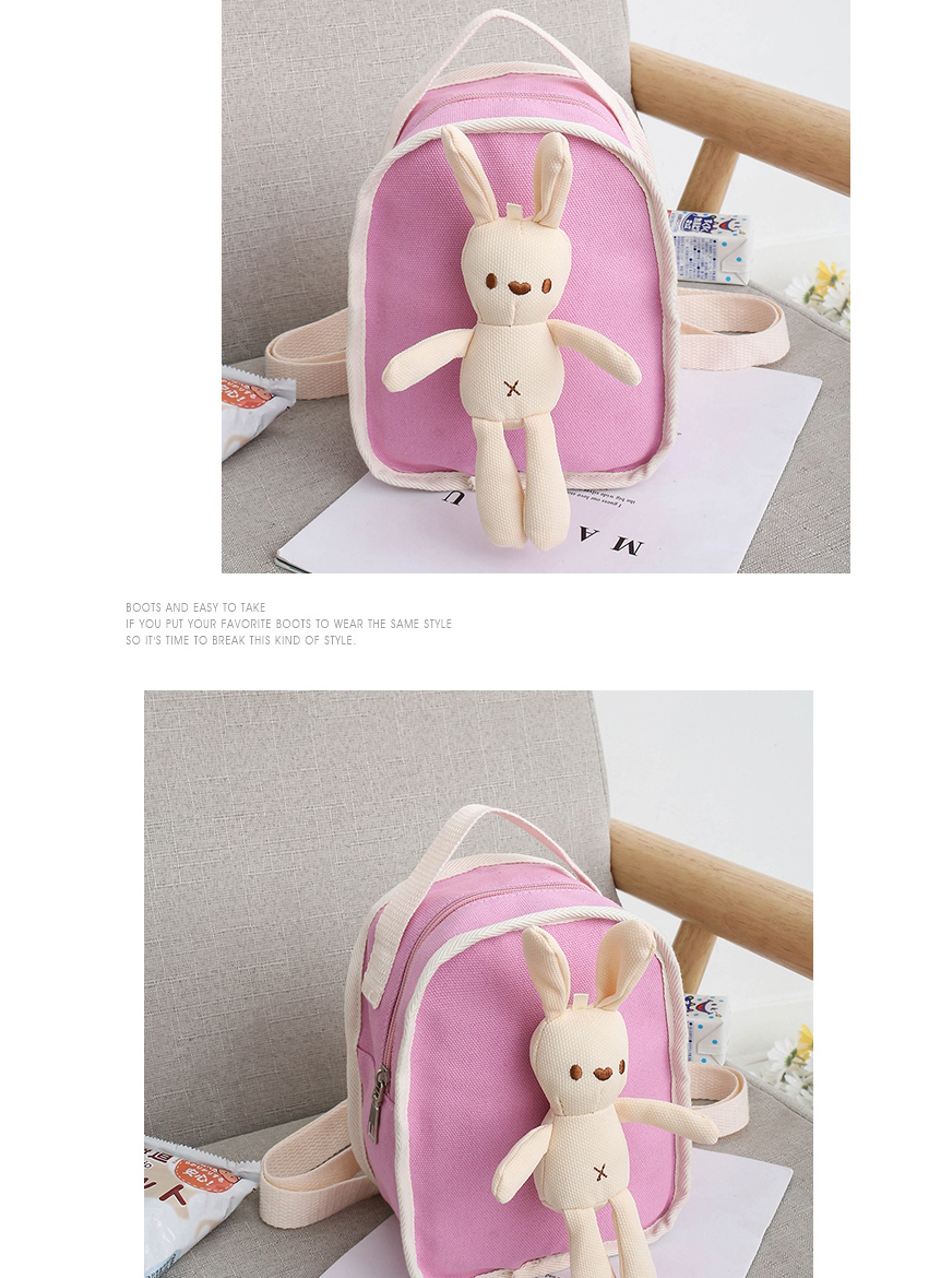Fashion White Rabbit Doll Stitching Canvas Childrens Backpack,Backpack