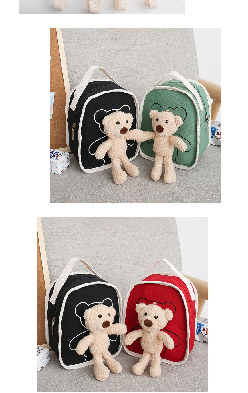 Fashion Black Canvas Bear Doll Childrens Backpack,Backpack