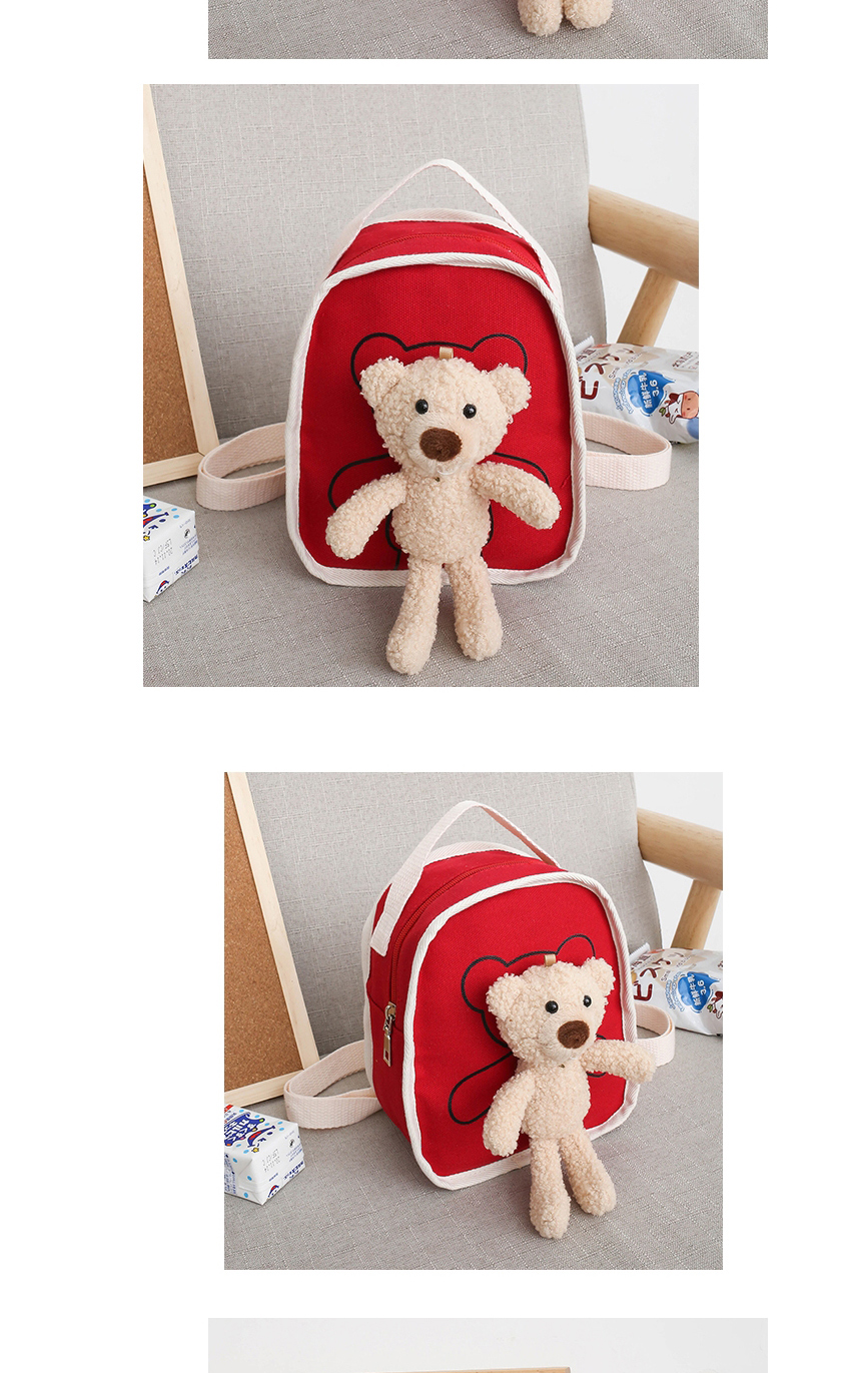 Fashion Pink Canvas Bear Doll Childrens Backpack,Backpack