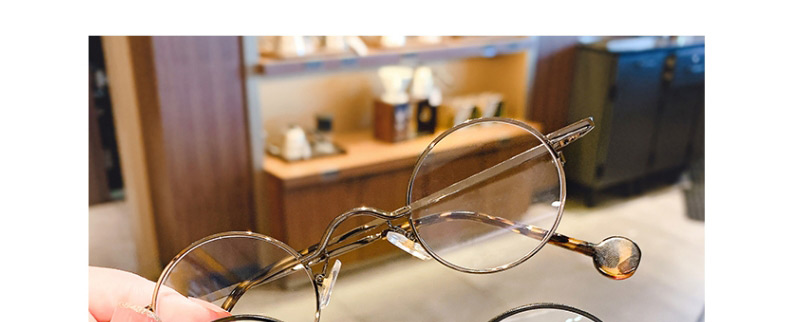 Fashion Bronze Frame Glasses Round Frame Alloy Leopard Print Childrens Flat Glasses,Kids Accessories