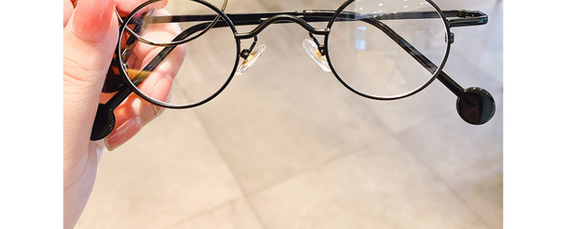 Fashion Black Frame Glasses Round Frame Alloy Leopard Print Childrens Flat Glasses,Kids Accessories