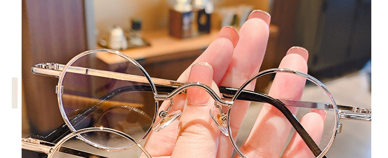 Fashion Gold Frame Glasses Round Frame Alloy Leopard Print Childrens Flat Glasses,Kids Accessories