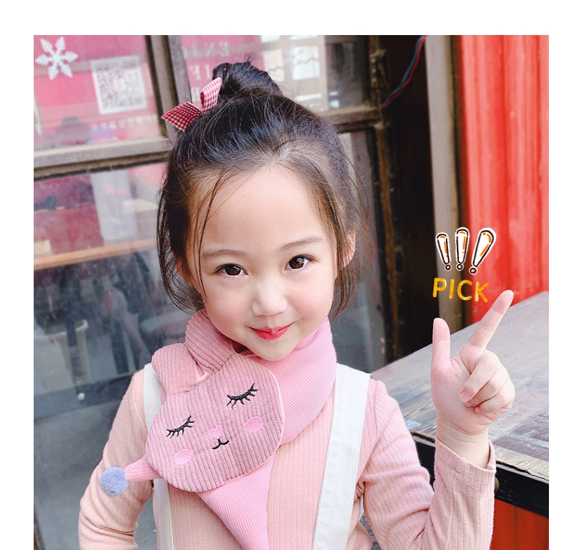 Fashion Bunny [pink] 1-8 Years Old Bunny Striped Strawberry Childrens Thick Warm Cotton And Linen Scarf,Kids Accessories