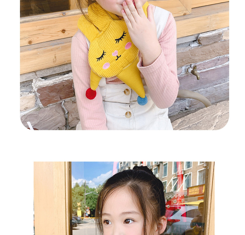 Fashion Strawberry [yellow] 1-8 Years Old Bunny Striped Strawberry Childrens Thick Warm Cotton And Linen Scarf,Kids Accessories