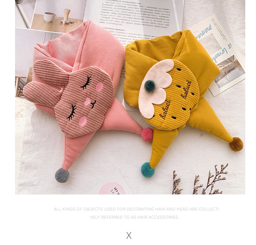 Fashion Bunny [yellow] 1-8 Years Old Bunny Striped Strawberry Childrens Thick Warm Cotton And Linen Scarf,Kids Accessories
