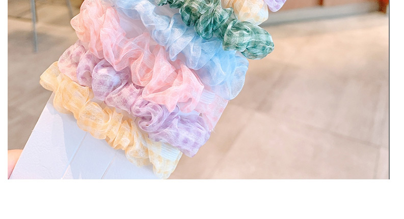Fashion Candy Color Series [10 Pieces] Mesh Check Color Childrens Large Intestine Loop Hair Rope,Kids Accessories
