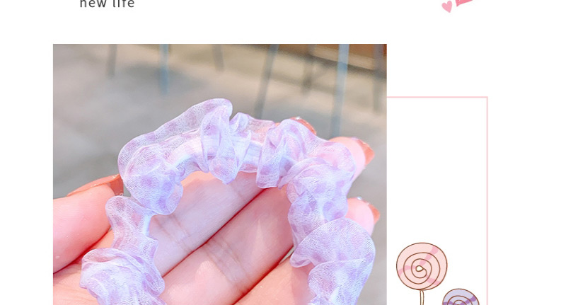 Fashion Pink Series [10 Pieces] Mesh Check Color Childrens Large Intestine Loop Hair Rope,Kids Accessories