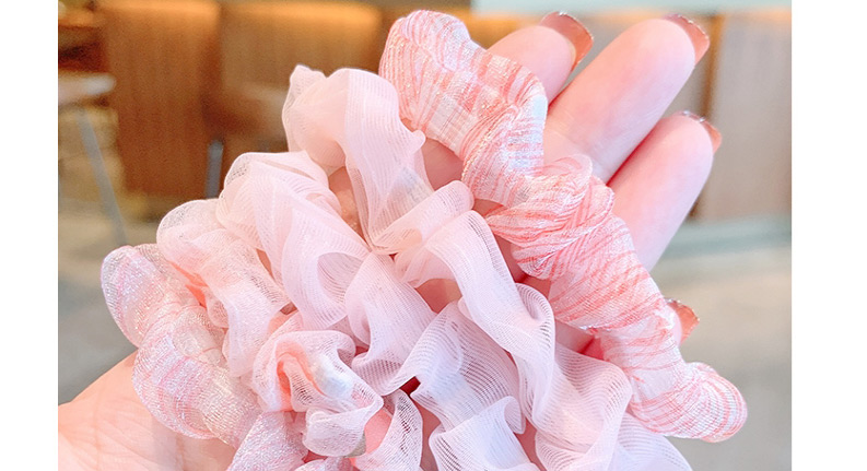 Fashion Pink Series [10 Pieces] Mesh Check Color Childrens Large Intestine Loop Hair Rope,Kids Accessories