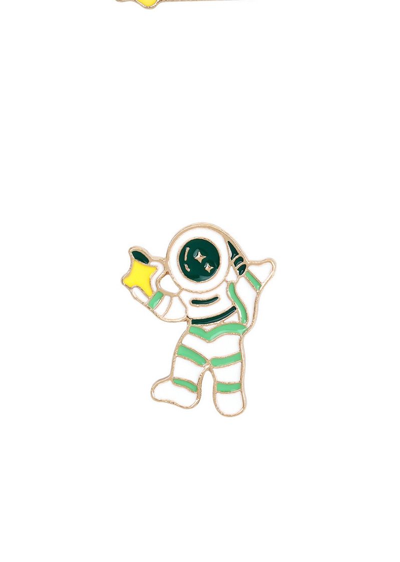 Fashion Astronaut Green Dripping Alloy Alien Astronaut Moon Star Brooch,Korean Brooches