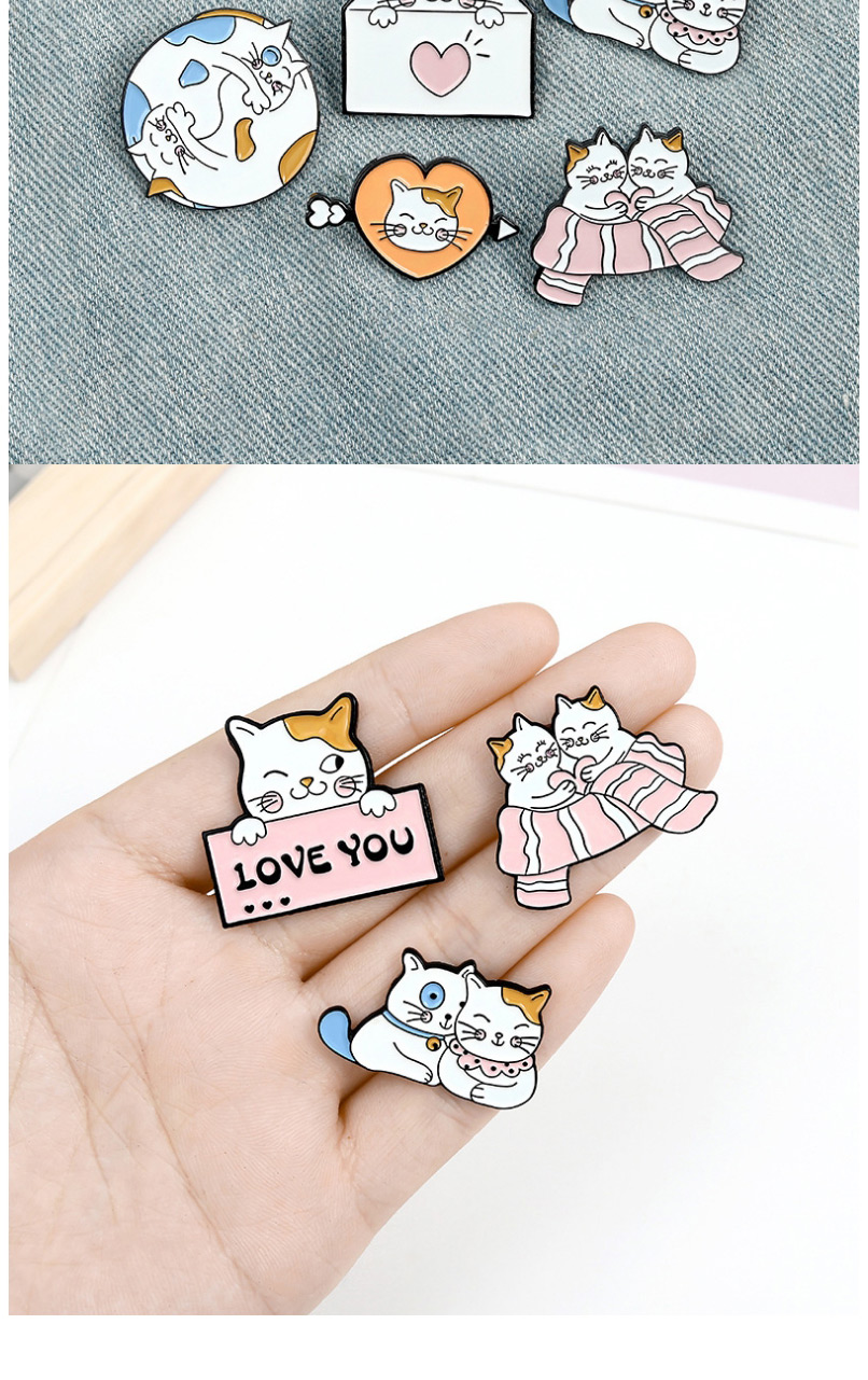 Fashion Couple Cat Love Cat Dripping Oil Hit Color Alloy Brooch,Korean Brooches