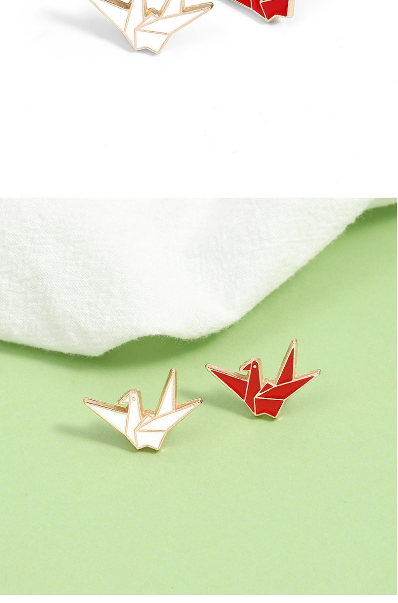 Fashion White Thousand Paper Crane Alloy Paint Brooch,Korean Brooches